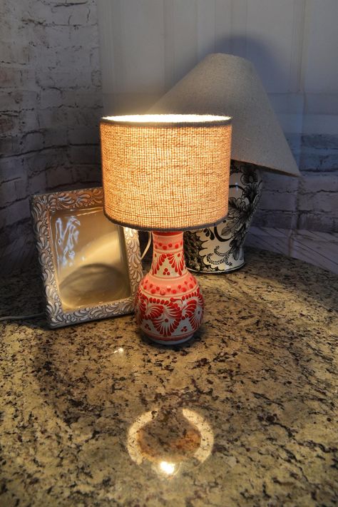 Beautiful ceramic table lamp mexican decoration pitcher lamp | Etsy Talavera Vase, Mexican Bedroom, Candlestick Lamp, Mexican Table, Red Table Lamp, Ginger Jar Lamp, Vase Lamp, Candlestick Lamps, Large Lamps