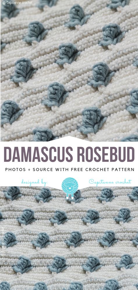 Crochet Rosebud Ideas Free Patterns - Free Crochet Patterns Embroidery Patterns Free, Crochet Rose, Crochet Stitches Patterns, Tunisian Crochet, Crochet Stitch, Crochet Edging, Crochet Basics, How To Crochet, Crochet Techniques