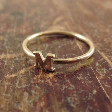 Gold Initial Ring, Girlfriend Jewelry, Teen Jewelry, Gold Rings Stackable, Letter Ring, Fame Dr, Letter M, Initial Ring, Initial Jewelry