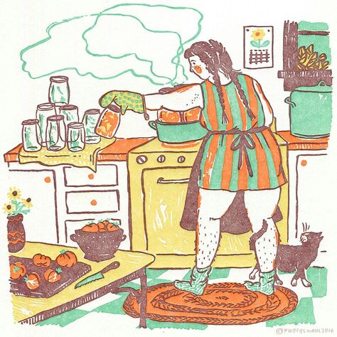 Phoebe Wahl January Illustration Calendar, Food Calendar, Phoebe Wahl, Happy June, Arte Folk, Slow Food, Letterpress Printing, Childrens Illustrations, Children's Book Illustration