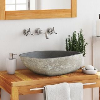 Eridanus 40" Elongated White Bathroom Vanity Trough Sink - On Sale - Bed Bath & Beyond - 32409070 Stone Bathroom Sink, Natural Stone Bathroom, Teak Vanity, Sink Toilet, Moorish Architecture, Stone Bathroom, Stone Basin, Stone Sink, Sink Countertop