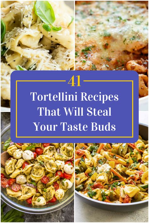 Collage of 4 tortellini recipes. Totillinie Recipes, Best Tortellini Recipes, Recipes With Cheese Tortellini, Frozen Tortellini Recipes, Tortellini Dishes, Homemade Tortellini, Cheese Tortellini Recipes, Tortellini Recipes, Cold Weather Food