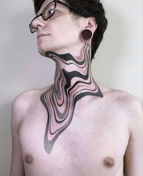 Linework Neck Tattoo, Abstract Neck Tattoo, Linework Tattoo Ideas, Neck And Throat Tattoos Men, Tattoo Artists Aesthetic, Artists Aesthetic, Tattoos Dotwork, Men Tattoo Ideas, Sketches Tattoo