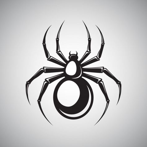 Black spider emblem Free Vector | Premium Vector #Freepik #vector #abstract #halloween #nature #animal Spider Symbol, Spider Logo, Spider Drawing, Symbol Tattoo, Art Optical, Flash Tattoo Designs, Spooky Spiders, Spider Tattoo, Symbol Tattoos