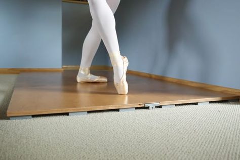 Portable Dance Floors | O'Mara Sprung Floors Home Ballet Studio, Dance Floor Diy, Warehouse Plan, Home Dance Studio, Portable Dance Floor, Sports Centre, Tongue And Groove Panelling, Ballet Studio, Home Dance