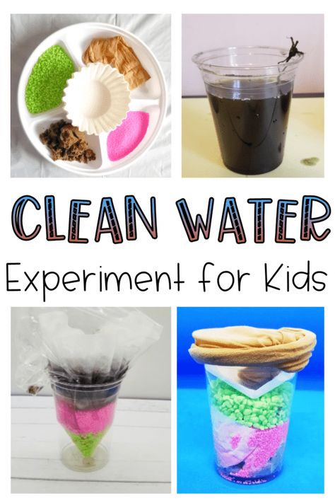 Clean Water Experiment for Kids - Hands-On Teaching Ideas Water Filtration Experiment, Water Conservation Activities, Water Experiments For Kids, Water Science Experiments, Conservation Activities, Water Experiments, Experiment For Kids, Stem Classes, Kid Experiments