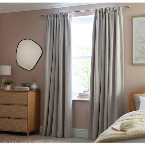 Buy Habitat Blackout Pencil Pleat Curtain - Oatmeal - 168X183cm at Argos.ie Oatmeal Curtains, Oatmeal Plain, Relaxing Decor, Pencil Pleat Curtains, Fabric Curtains, Big Draw, Pleat Curtains, Curtain Track, Pleated Curtains