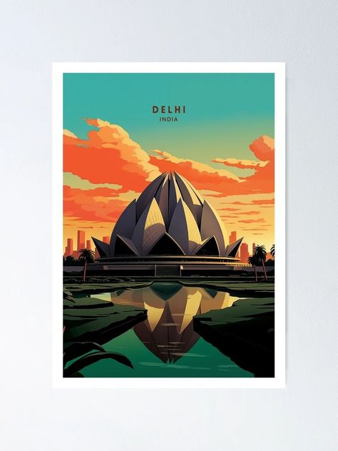 "Delhi India Vibrant Heritage Travel Illustration" Poster for Sale by NeuralVibe | Redbubble Delhi Illustration, Delhi Art, India Poster, Humayun's Tomb, Poster Illustration, Travel Illustration, Illustration Poster, Delhi India, Unesco World Heritage Site