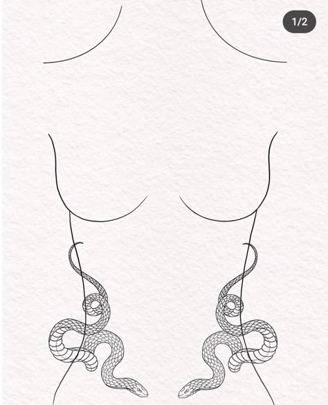 Snake Tramp Tattoo, Rattlesnake Skeleton Tattoo, Snake Waist Tattoo, Stomach Tattoos Snake, Snake Tattoos Hip, Snake Lower Back Tattoo, Hip Snake Tattoo, Snake Stomach Tattoo, Waist Tattoo Ideas