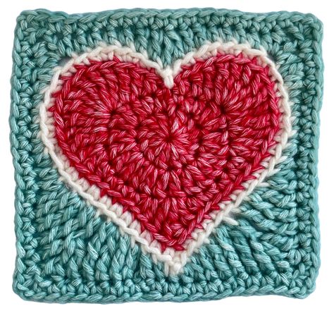 Granny Square Pattern Free, Bag Free Crochet Pattern, Make A Blanket, Squares Crochet, Crochet Couture, Frocks Design, Granny Square Crochet Patterns Free, Heart Square, 4mm Crochet Hook