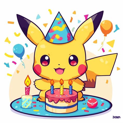 Midjourney Feed Happy Birthday Pokemon Pictures, Simple Pokemon Cake, Pokemon Happy Birthday, Happy Birthday Pokemon, Pokemon Friends, Birthday Pikachu, Christmas Pokemon, Pikachu Birthday, Pokémon Birthday