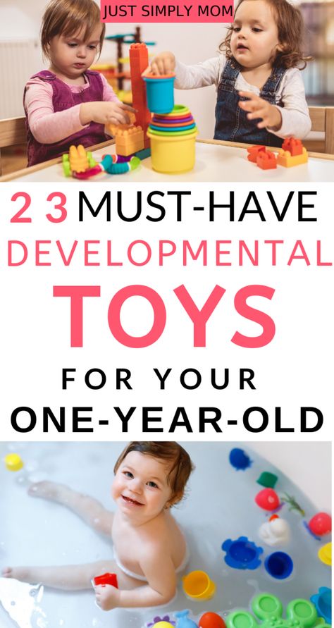 Best Toys for 1 Year Olds (12-18 Months) That Make Great Gifts - Just Simply Mom Cognitive Learning, 1 Samuel 1 27, Baby Play Activities, Toys By Age, Newborn Toys, Toddler Learning Activities, Best Toys, Developmental Toys, Baby Sensory