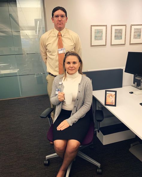 Angela And Dwight Costume, Angela The Office Costume, Dwight And Angela Couple Costume, Dwight Halloween Costume, Angela The Office, The Office Costumes, Office Costumes, The Office Halloween, Dwight And Angela