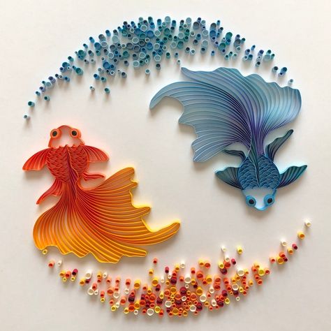 Fish Circle, Diy Quilling Crafts, Arte Quilling, Quilling Animals, Paper Quilling For Beginners, Paper Quilling Cards, Paper Quilling Jewelry, Quilling Work, Art Quilling