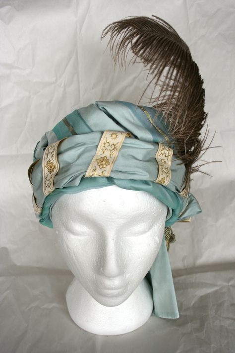 Regency Turban | Regency Ball Ensemble Post #3: The Turban! Regency Turban, Regency Headwear, Regency Hair, Regency Ball, Biblical Costumes, Nativity Costumes, Aladdin Costume, Turban Tutorial, Historical Hats