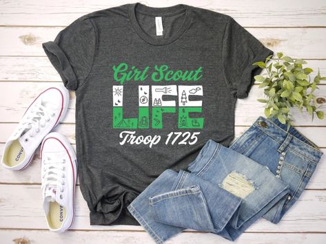 Girl Scout Life Troop Number T-shirt Camping Shirt Family - Etsy Girl Scout Shirts, Camp Shirts, Camping Tee, Daisy Girl Scouts, Daisy Girl, Camp Life, Shirts Ideas, Girls Shirt, Camping Life