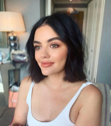 Lucy Hale Haircut, Lucy Hale Short Hair, Lucy Hale Hair, Short Hairstyle Women, Lucy Hale Style, Dream Reality, Short Dark Hair, Bold Makeup Looks, Hairstyle Women