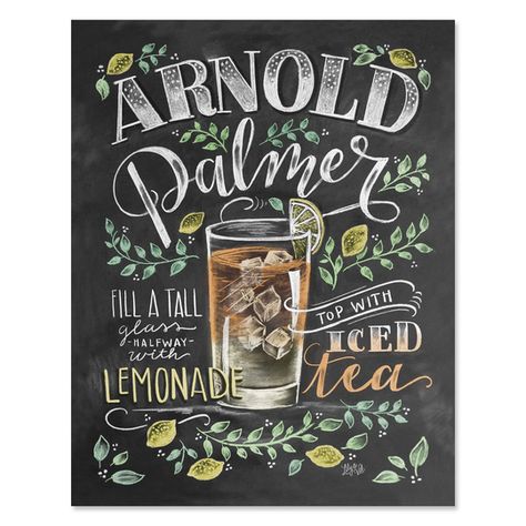 Arnold Palmer Recipe, Lemonade Iced Tea, Chalk Prints, Lily And Val, Deco Pastel, Deco Marine, Chalkboard Print, Arnold Palmer, Chalkboard Sign