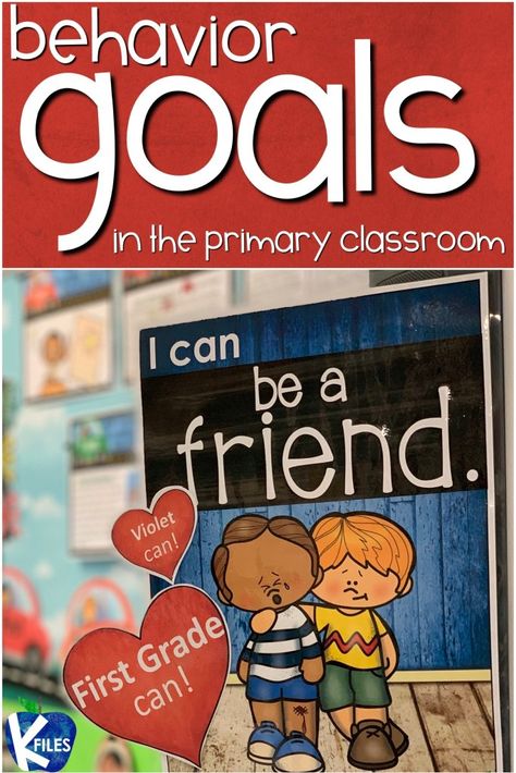 If you are looking for a way to help your students take ownership of their behaviors, try setting behavior goals! This set of 9 classroom rules posters with "I can" statements will help foster a positive learning environment for your classroom. A Back to School bulletin board display is a must in order to visually remind your students of what behaviors you expect to see in your classroom. Add this poster set to your behavior management system. #backtoschool #firstgrade #kindergarten Word Wall Classroom, School Council, Behavior Goals, Library Classroom, Behavior Management System, Classroom Management Elementary, Behavior Incentives, Listen To Reading, Center Organization