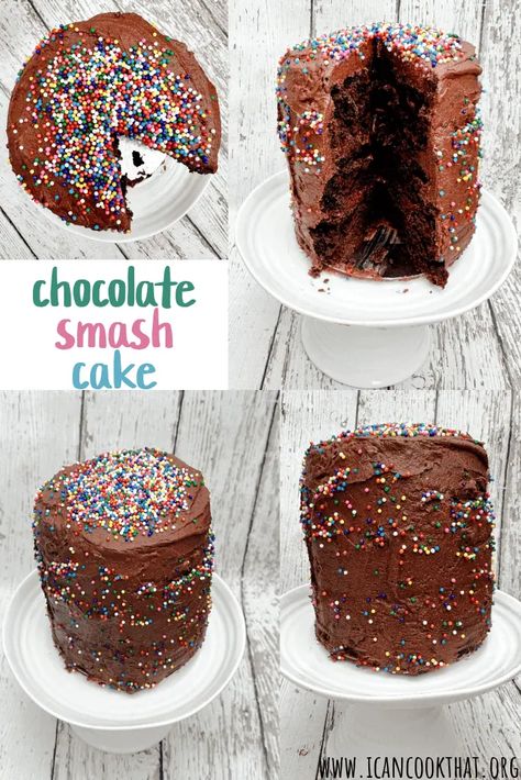 Chocolate Smash Cake Recipe | I Can Cook That Chocolate Smash Cake Recipe, Chocolate Smash Cake, Smash Cake Recipe, Peanut Butter Powder Recipes, Smash Cake Recipes, Peanut Butter Banana Muffins, Baby Cake Smash, Scrumptious Food, Banana Muffin Recipe