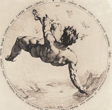 Caída de Faetón, según un grabado del holandés Hendrik Goltzius (1558-1617). Faetón, el hijo de Apolo, tuvo un día la mala idea de pedirle ... Hendrick Goltzius, The Four