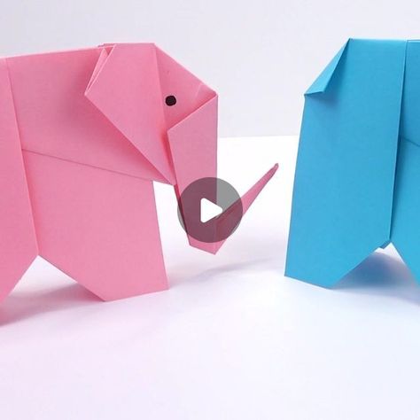 Elephant Origami Easy, Paper Elephant, Origami Tutorial Easy, Origami Elephant, Origami Tutorial, Origami Easy, Easy Paper Crafts, Diy Paper, Easy Crafts