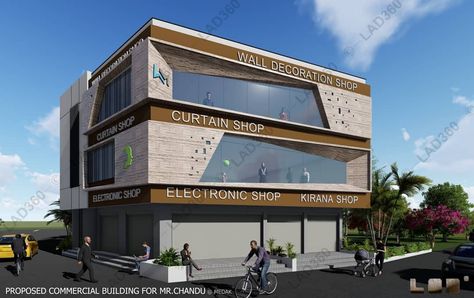 Comertial Buildings, Commercial Elevation Design, Commercial Exterior Design, Arch Daily House, Commercial Building Elevation, Acp Cladding, Commercial Elevation, Commercial Building Plans, 3 Storey House Design