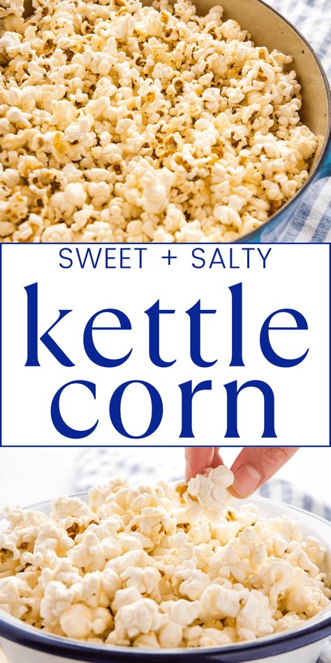 Kettlecorn Popcorn Recipes, Kettle Corn Seasoning Recipe, Kettle Corn Recipe Homemade, Sweet Popcorn Seasoning, Homemade Popcorn Flavors, Harvest Treats, Popcorn Flavours, Homemade Kettle Corn, Sweet And Salty Popcorn