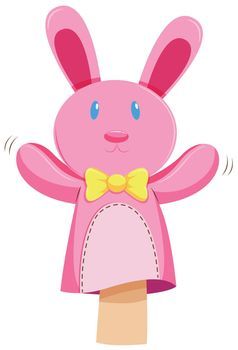 Bank Illustration, Pink Rabbit, Hand Puppet, Hand Puppets, Welcome Back Sign, Piggy Bank, Image Illustration, Puppets, Create Yourself