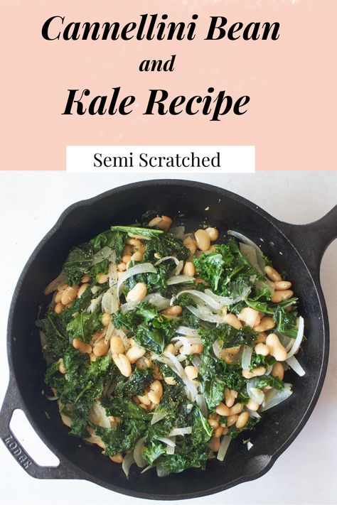 Do you need a quick side dish? This Cannellini Bean Kale Recipe is easy to make; you have your serving of veggies and legumes in one dish. The sautéed kale, onion, and garlic give it a great flavor, and the beans give a great creamy taste. Kale And Cannellini Beans, Kale Dishes, Quick Side Dish, Garlicky Kale, Sautéed Kale, Kale Recipe, Cannellini Bean, Quick Side Dishes, Sauteed Kale