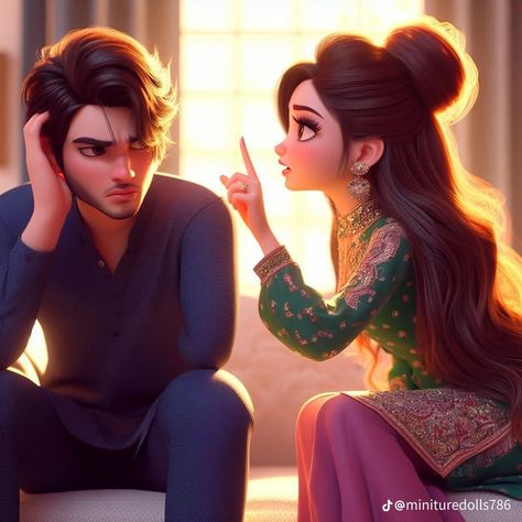 Anime Angry Girlfriend, Couple Cartoon Pictures, Angry Girlfriend, Niqabi Bride, Boyfriend Girlfriend Pictures, Love Cartoon Couple, Indian Couple, Divine Wisdom, Cute Couple Dp