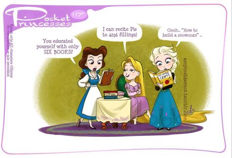 Pocket Princesses #117:: Belle, Rapunzel, and Elsa; Books Amy Mebberson, Pocket Princess Comics, Disney Princess Comics, Pocket Princess, Pocket Princesses, Funny Disney Memes, Disney Jokes, Disney Memes, Disney Funny