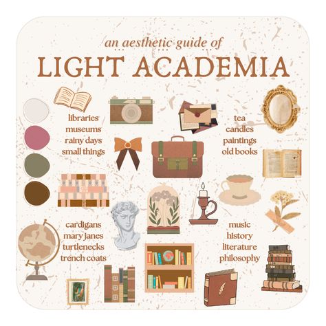 Light Academia Aesthetic Colour Palette, Light Academia Reading List, Light Academia Aesthetic Accessories, Light Academia Personality, Bedroom Decor Light Academia, Light Academia And Cottagecore, Light Academia Notebook, Light Academia House Decor, Soft Light Academia Aesthetic