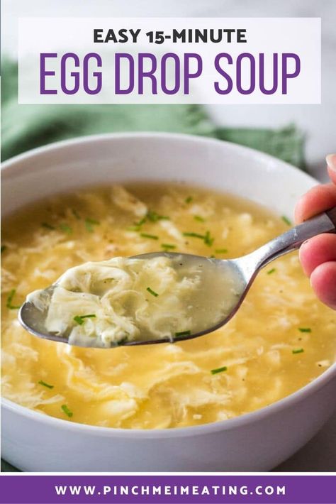 Egg Flour Soup Recipe, Chinese Egg Drop Soup, Easy Egg Drop Soup, Homemade Egg Drop Soup, Egg Drop Soup Recipe, Chinese Diet, Pan Dishes, Chinese Egg, Egg Drop Soup