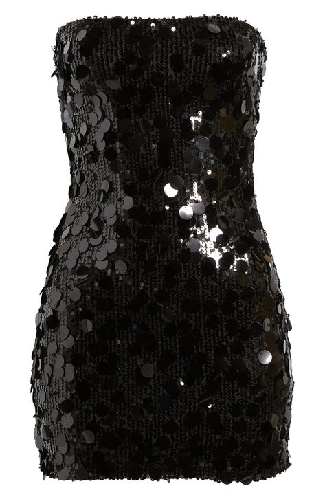 Black Samba Sequin Mini Dress at Nordstrom, size S#shopnow #summerdress #affordablefashion #littleblackdress #eveninggown Lace Beaded Dress, 2000s Strapless Dress, Womens Sequin Dress, White And Black Formal Dress, Black Silk Hoco Dress, Black Short Formal Dress, Night In New York Theme Dress, Black Strapless Hoco Dress, Vegas Clubbing Outfits