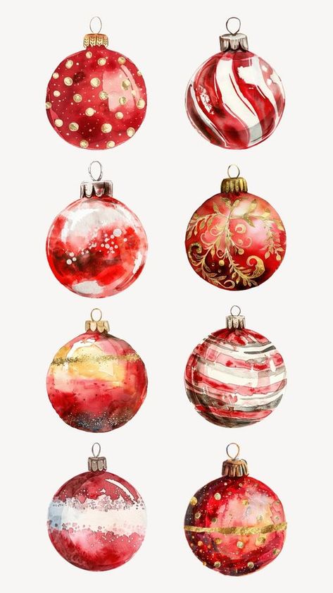 Editable festive Christmas bauble design element set | premium image by rawpixel.com / Pinn Christmas Bauble Designs, Set Ideas, Red Ornaments, Awesome Designs, Christmas Bauble, About Christmas, Decoupage Paper, Tree Christmas, Christmas Is Coming