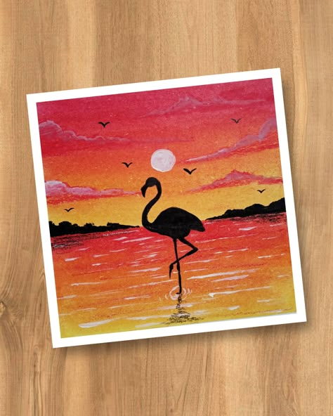 Oil Pastels Scenery, Oil Pastel Scenery, Colored Pencil Art Projects, Sunset Canvas Painting, Oil Pastel Drawings Easy, Drawing Scenery, Scenery Drawing, Sky Art Painting, Watercolor Paintings Nature