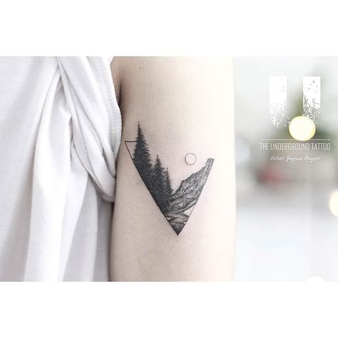 125 Best Mountain Tattoos! Lets Climb High - Wild Tattoo Art 150 Tattoo, Mountain Tattoos, Valley Tattoo, Mountain Tattoo Simple, Stone Tattoo, Ancient Tattoo, Wild Tattoo, Triangle Tattoos, Forearm Tattoo Design