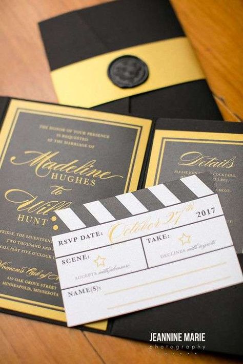 Hollywood Wedding Theme 9 Oscars Invitation Card, Movie Premiere Wedding Theme, Movie Premiere Invitation, Movie Theater Theme Wedding, Movie Wedding Invitations, Old Hollywood Party Invitations, Movie Themed Wedding Invitations, Cinema Wedding Theme, Old Hollywood Invitations