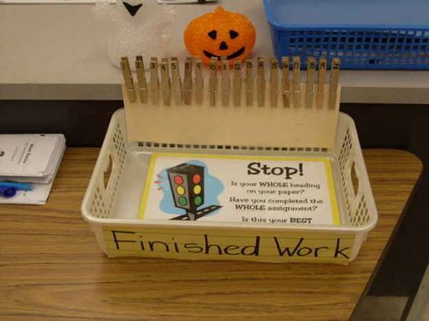 This clothespin system will help you keep track of who has turned in their homework. | 29 Clever Organization Hacks For Elementary School Teachers Clever Organization, Clutter Free Classroom, Teaching Organization, Classroom Organisation, Elementary School Teacher, Teacher Organization, Creative Classroom, Classroom Setup, Classroom Fun