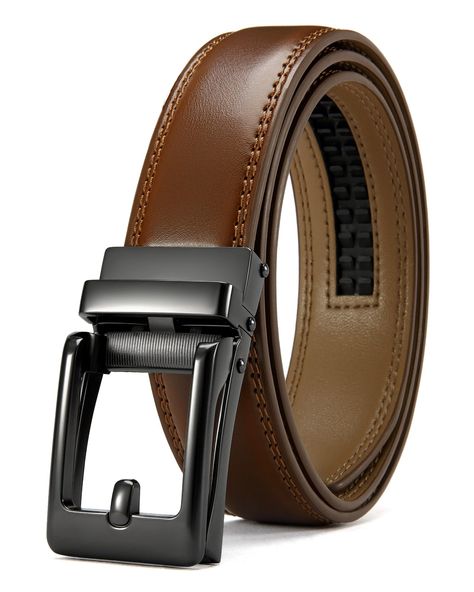 PRICES MAY VARY. EASY TO USE - Just slide the ratchet belt into the sliding buckle and the ratchet belt auto-locks. Lift the automatic buckle and pull the click belt to release. SIMPLE, smooth, and sleek! FOR EXACT FIT - CHAOREN Boys dress belt allows for up to 1/4" adjustments for perfect fit everywhere. The micro-adjustable belt features an easily removable buckle that allows you to cut the cognac belt for boys to the ideal size. MAXIMUM DURABILITY - 1.25" width, top genuine leather quality co Cognac Belt, Boys Belt, Length Check, Kids Belt, Dress Leather, Belt Leather, Branded Belts, Dress Belt, Experience Gifts