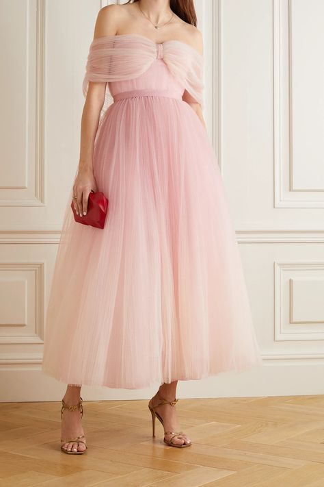 Evening Dress Midi, Corsage Dress, Jenny Packham Dresses, Womens Tulle Skirt, Elopement Wedding Dresses, Net Skirt, Tulle Midi Dress, Pink Evening Dress, Red Dress Short