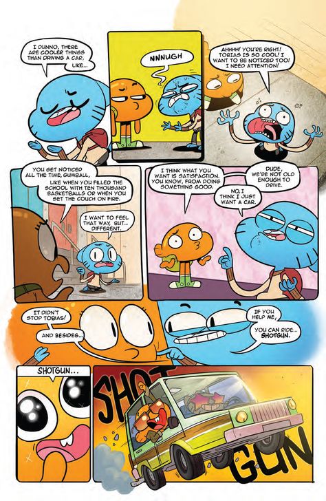 Preview: The Amazing World of Gumball Vol. 1 TP,   The Amazing World of Gumball Vol. 1 TP Story: Frank Gibson Art: Tyson Hesse Cover: Zachary Sterling Publisher: BOOM! Studios/KaBOOM! Publicat...,  #All-Comic #All-ComicPreviews #Boom!Studios #Comics #FrankGibson #kaboom! #Previews #THEAMAZINGWORLDOFGUMBALL #TysonHesse #ZacharySterling The Amazing World Of Gumball Comics, Gumball Comic, Cn Characters, Tyson Hesse, Teen Study, Wolf Comics, Talking Dog, Amazing World Of Gumball, Boom Studios