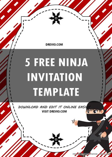 (FREE PRINTABLE) – Ninja Birthday Invitation Template | Download Hundreds FREE PRINTABLE Birthday Invitation Templates Ninja Party Invitations, Ninja Turtle Birthday Party, Ninja Birthday Party Invitations, Ninja Turtle Invitations, Ninja Birthday Invitations, Ninja Invitations, Teenage Mutant Ninja Turtles Birthday, Batman Invitations, Birthday Party Invitations Free