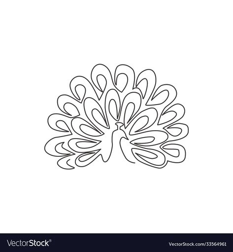 Peacock Outline, Peacock Vector, Peacock Logo, Peacock Drawing, Line Graphic, Peacock Tattoo, Drawing Beautiful, Single Line Drawing, Logo And Identity