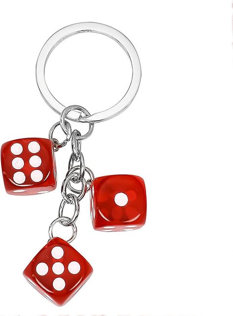 Truck Keychain, Dice Keychain, Bunco Game, Red Dice, Red Keychain, Casino Party, Resin Pendant, Alter Ego, Key Fobs