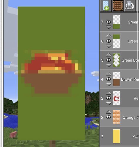 Minecraft Flag Design Cute, Food Banner Minecraft, Banners Minecraft, Cool Minecraft Banners, Mc Banner, Minecraft Banner Patterns, Banner Patterns, Minecraft Decoration, Minecraft Banner