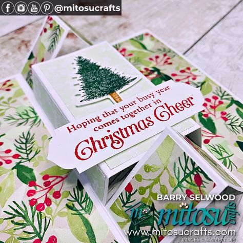 Join me, Barry from MITOSU CRAFTS for this weeks Fun Fold Friday card making video tutorial. Creating an easy to follow Gatefold Pop Up Surprise Handmade Card with step by step instructions. Make easy Fancy Fold Cards Stampin Up Christmas Fun Fold Cards, Cute Christmas Cards Handmade Pop Up, Platform Pop Up Card Tutorial, Fun Fold Thank You Cards, Christmas Platform Pop Up Cards, Mitosu Crafts, Card Making Video Tutorials, Card Making Videos, Fold Cards