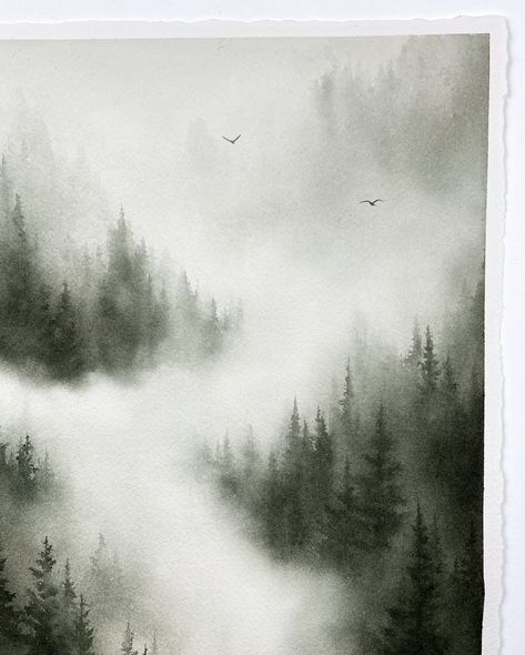 Sable | Let’s stay here and enjoy the view “Adventures Together No. 2” 16x20” watercolor on cotton paper Sold! #watercolor #naturepainting… | Instagram Forest Watercolor, Mountains Forest, Foggy Forest, Forest Painting, Painting Inspo, Nature Paintings, Large Art, The View, Cotton Paper