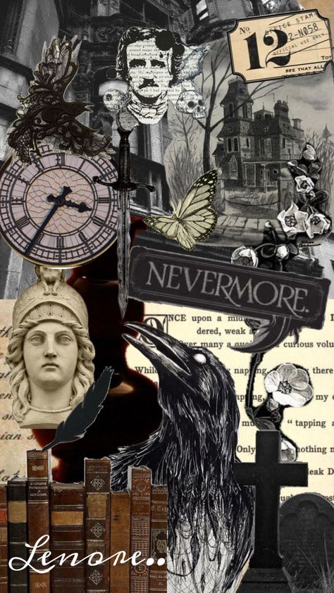 The Raven by Edgar Allan Poe #theraven The Raven, Edgar Allan, Edgar Allan Poe, Collage, Books, Black